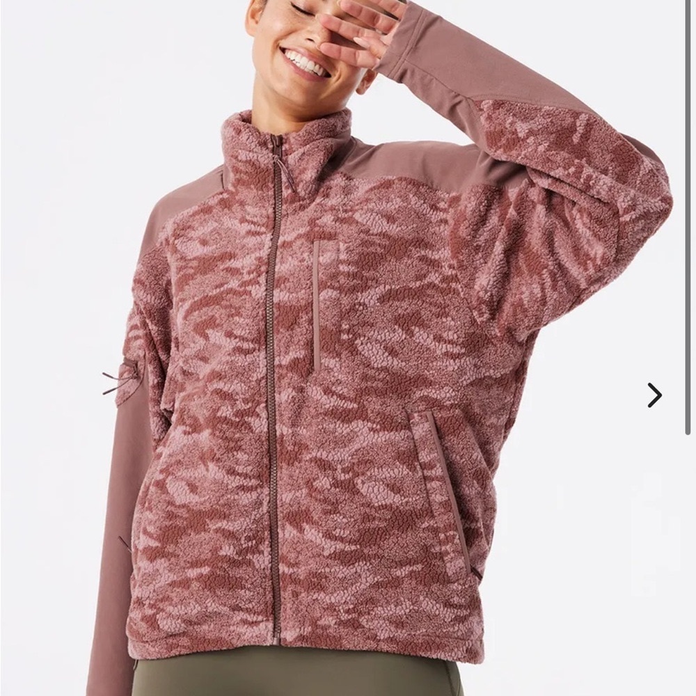 NWT Outdoor Voices PrimoFleece Full Zip (Deep Taupe Cloud)